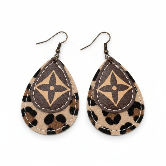 Faux Fur & Leather Earrings