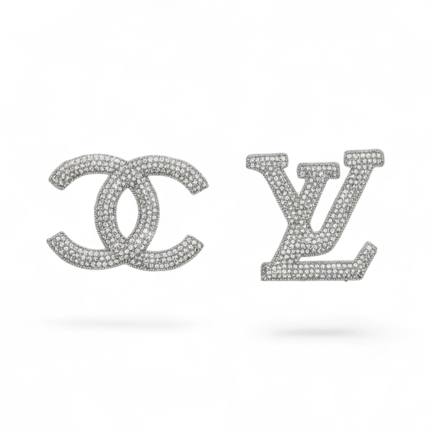 Silver & Clear Rhinestone Bling Emblems