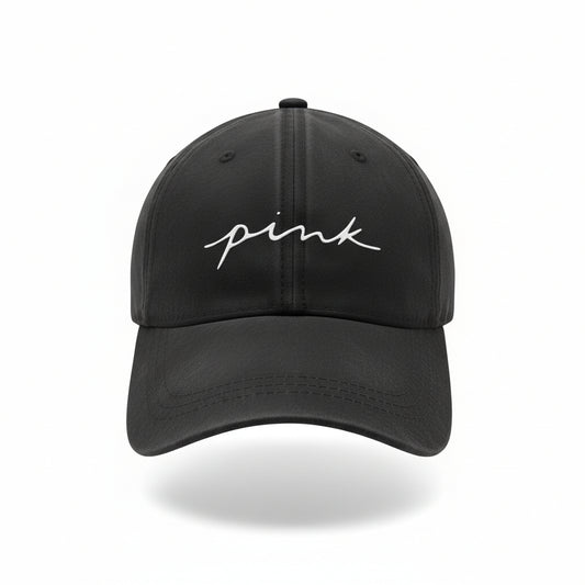 Black "Pink" Ponytail Hat