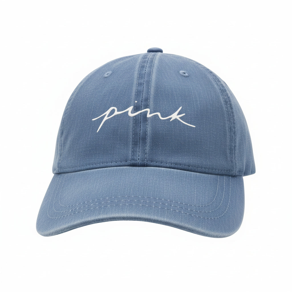 Denim "Pink" Ponytail Hat