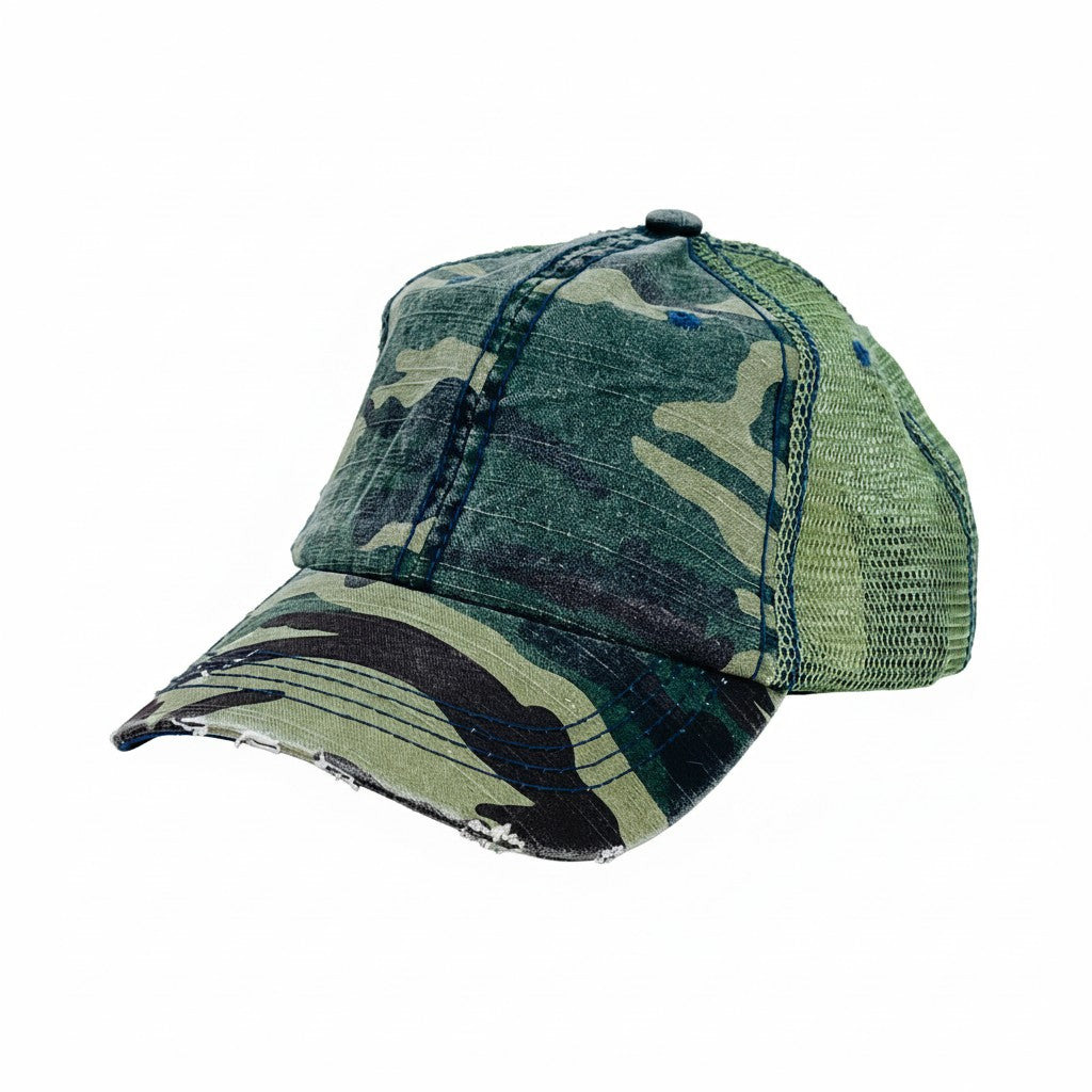 Camo Ponytail Trucker Hat