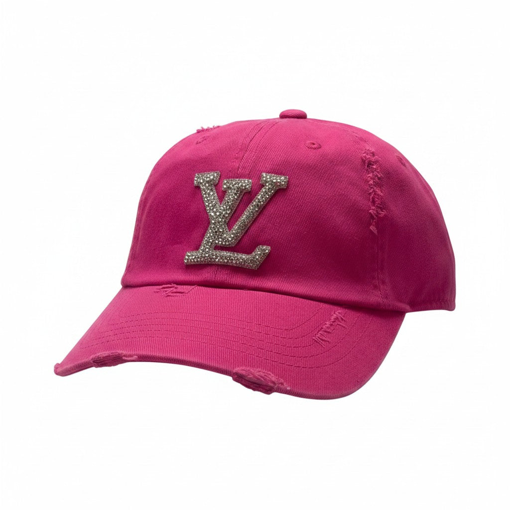 Magenta Clear AB Emblem Ponytail Hat