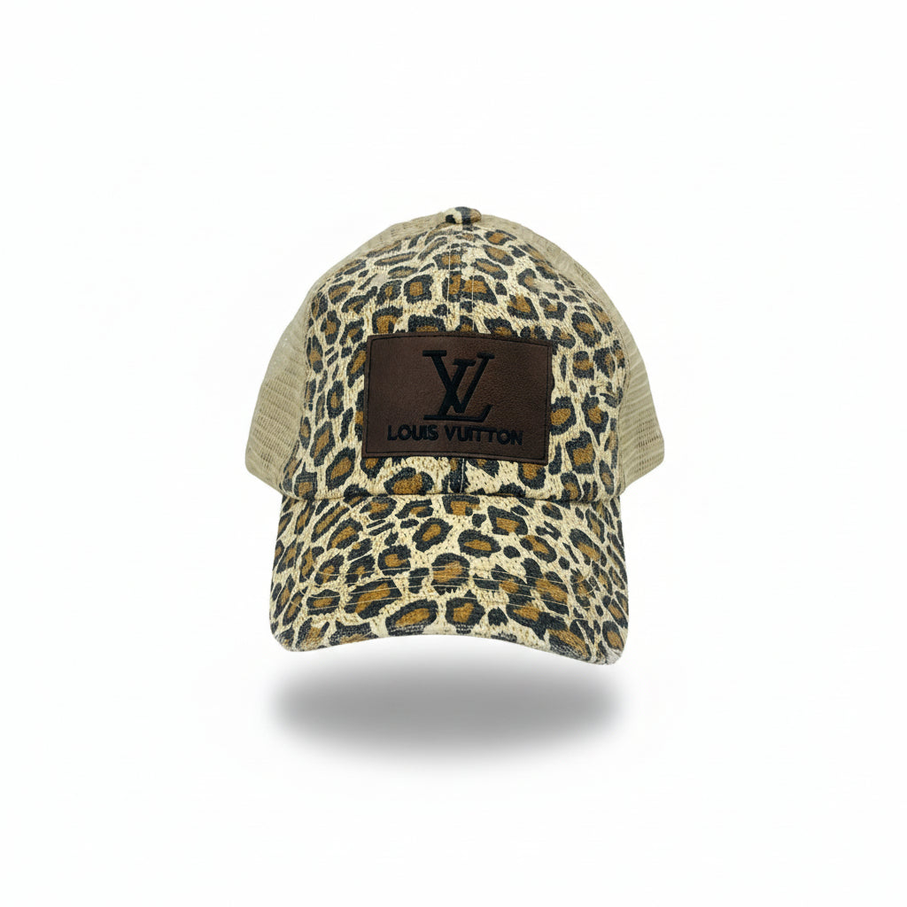 Leopard Square Patch Trucker Hat
