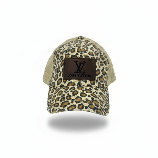 Leopard Square Patch Trucker Hat