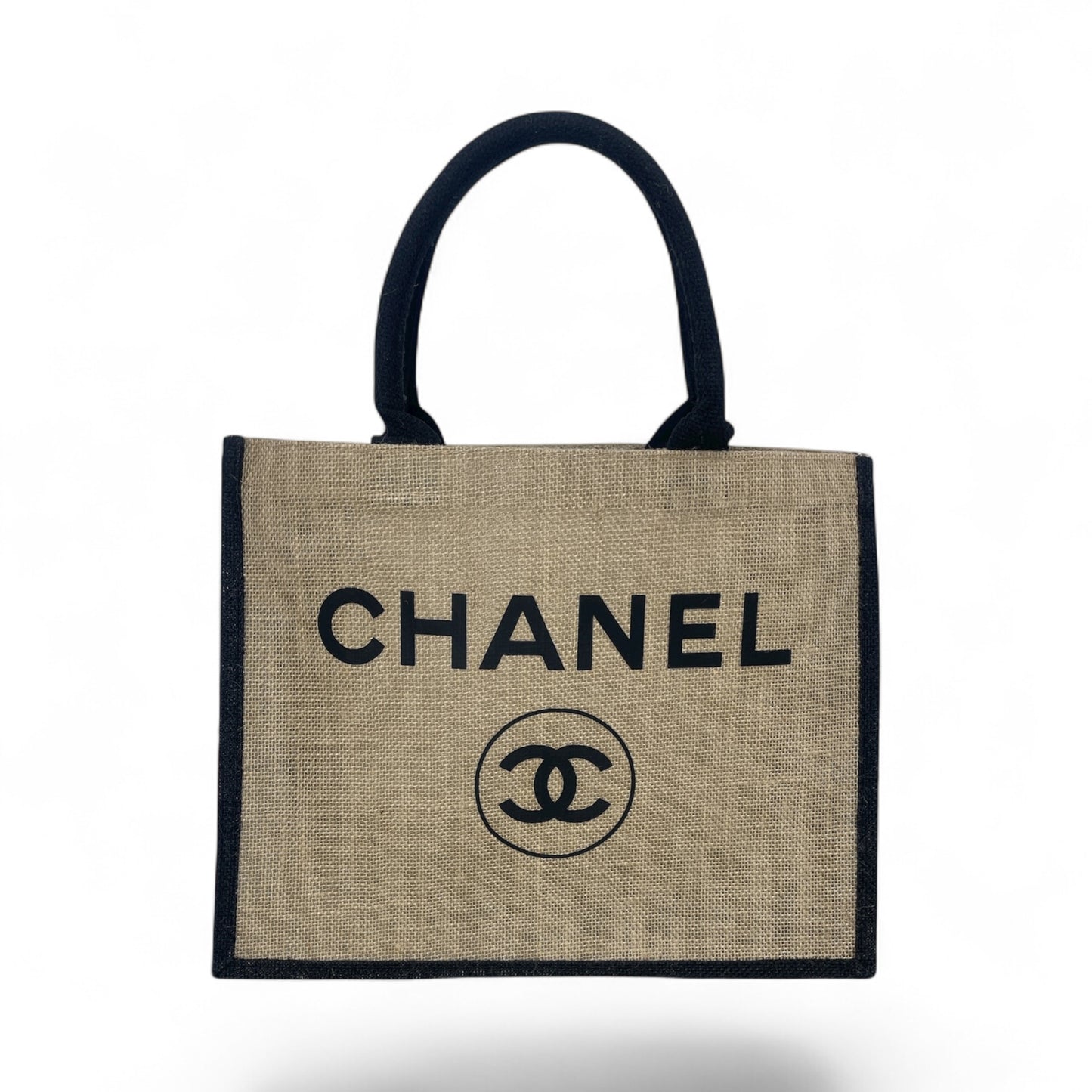 Boutique Two-Tone Burlap Tote