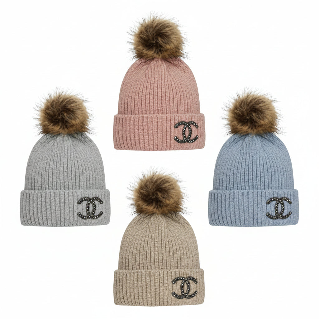 Rhinestone Icon Pom Beanie