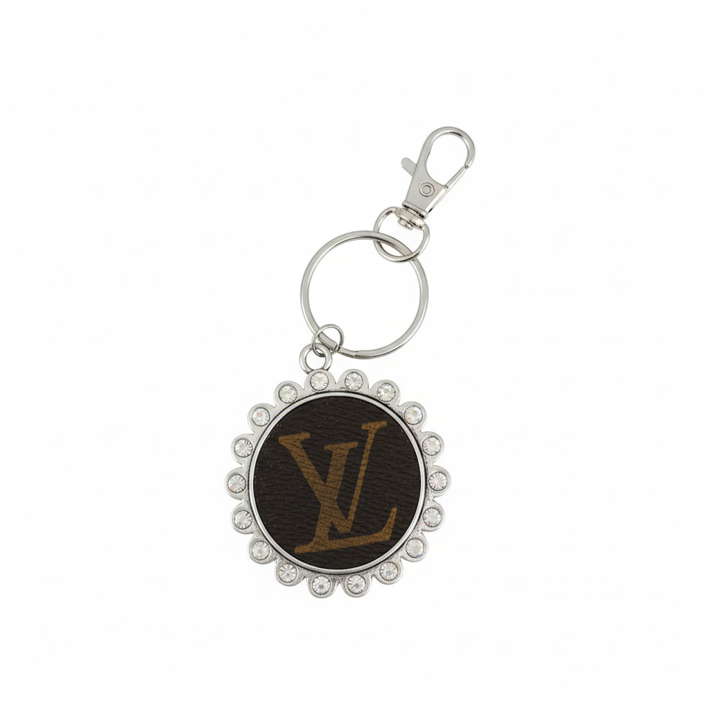 Large Rhinestone Medallion Keychain
