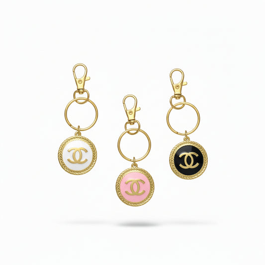 CC Button Charm Keychain