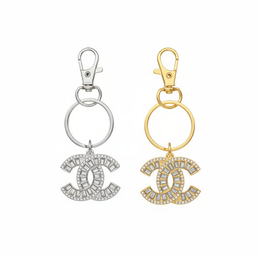 Baguette Rhinestone CC Keychain