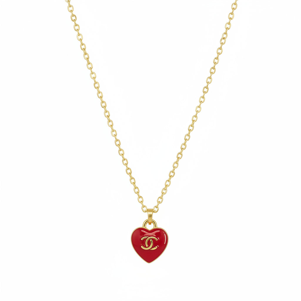 Scarlet Heart Charm Necklace