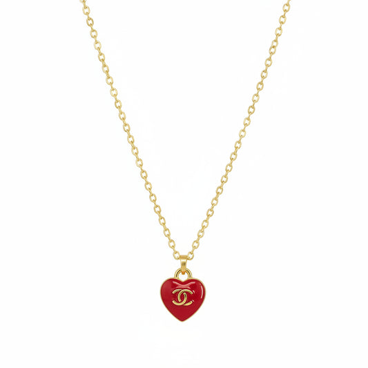 Scarlet Heart Charm Necklace