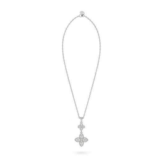 Tarnish Resistant Silver Pavé Signature Cable Chain Necklace