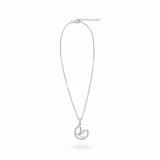 Tarnish Resistant Silver Rhinestone Signature Cable Chain Necklace