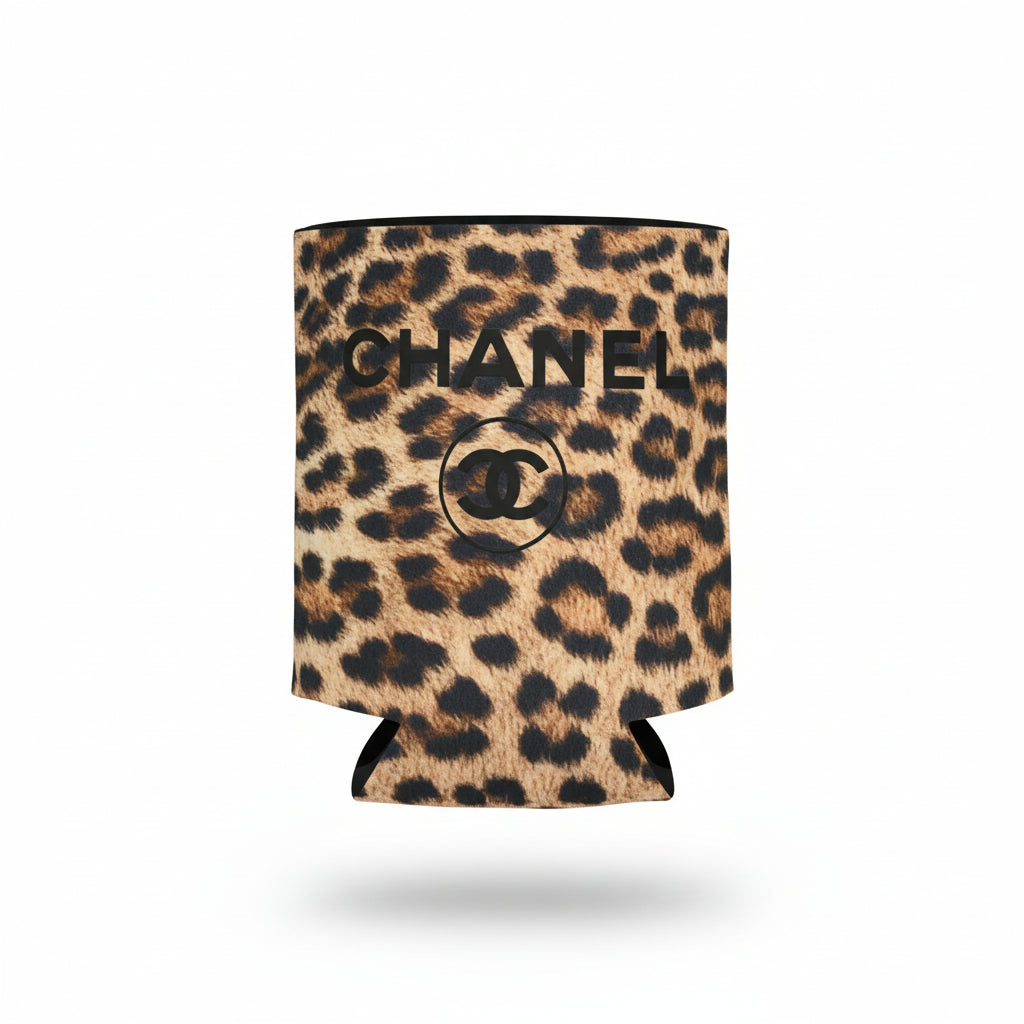 Leopard Print Koozies with Front and Back Designs