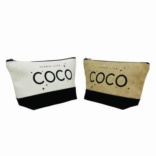 Iconic Burlap Cosmetic Bags