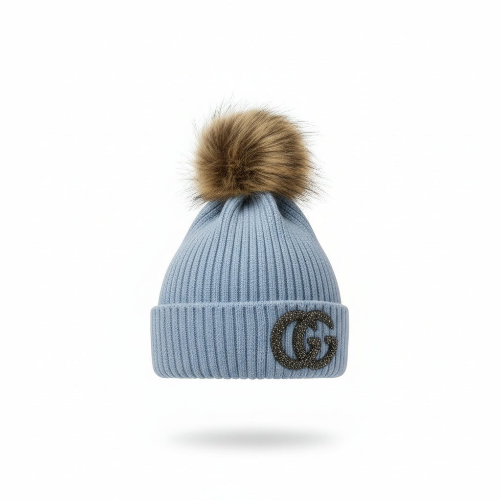 Rhinestone GG Pom Beanie