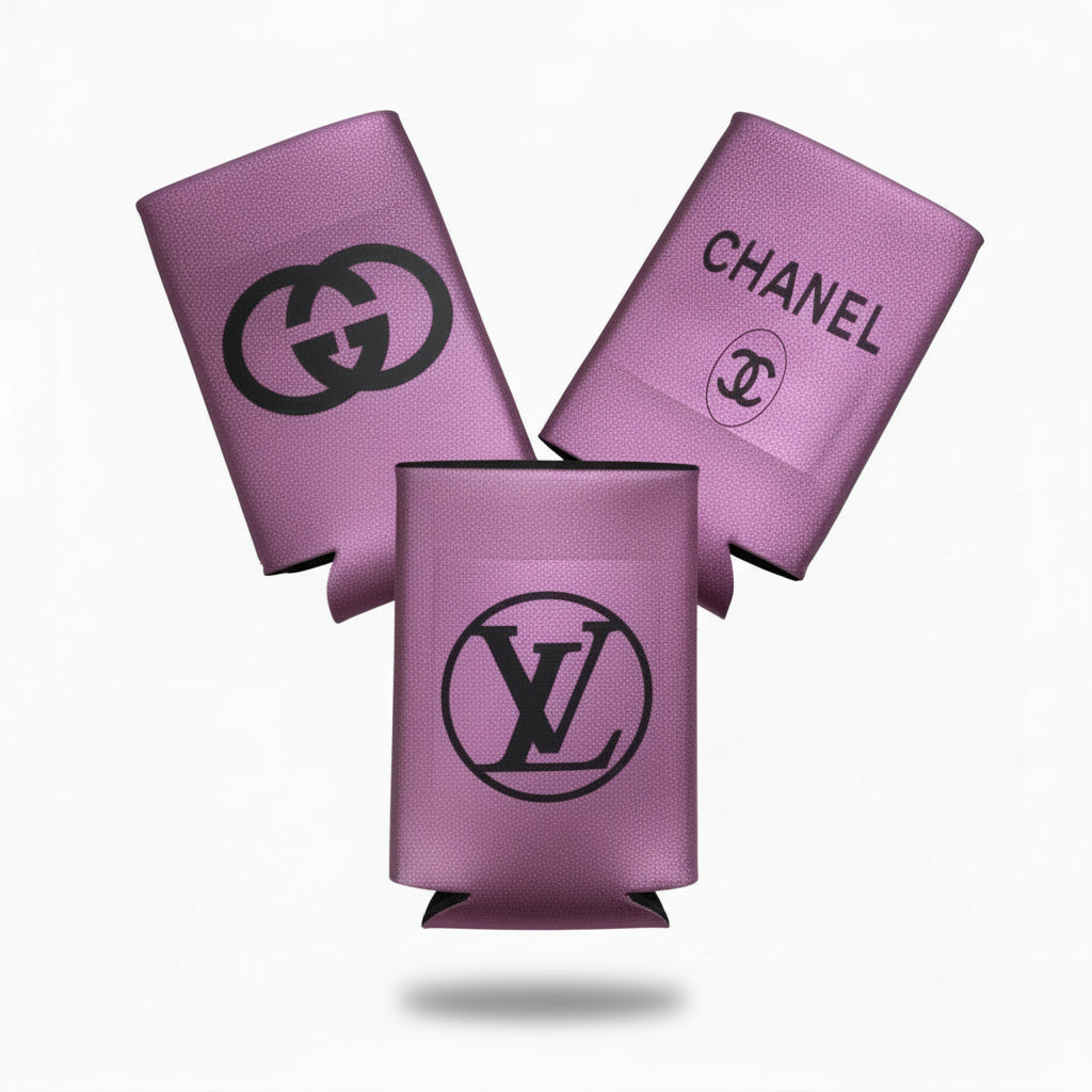 Pink Koozies with Front and Back Design