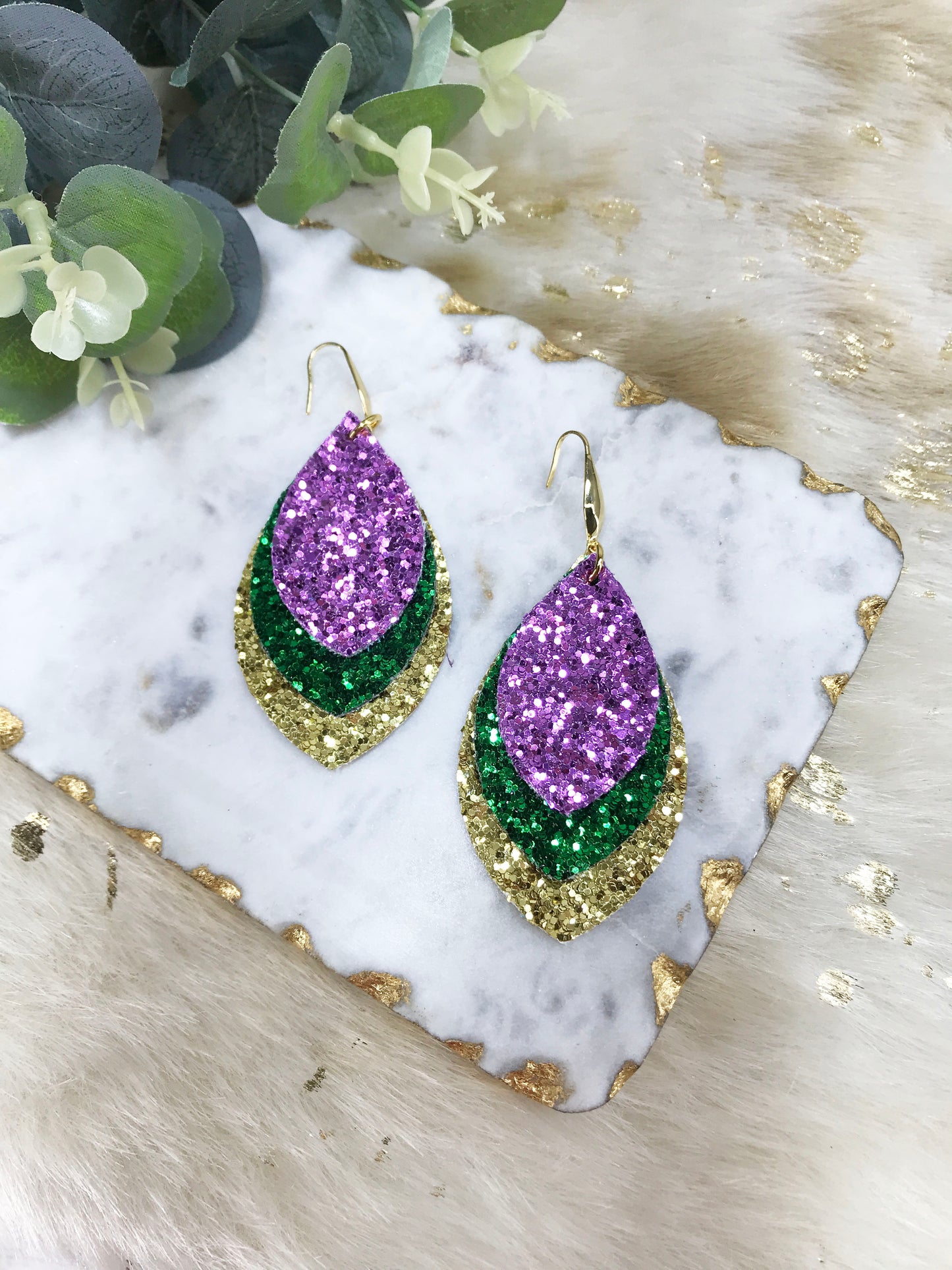 Mardi Gras Themed Earrings - E19-4350